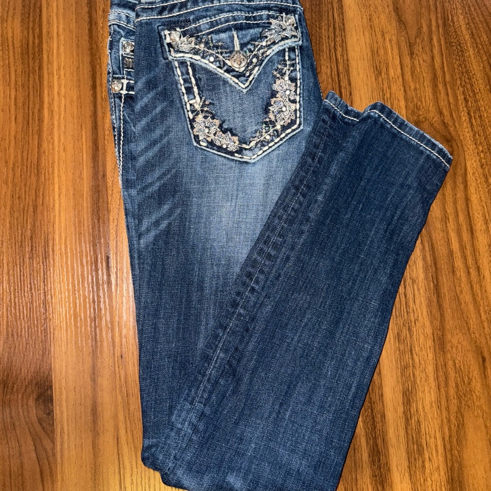 Embroidered Blue Women's Jeans